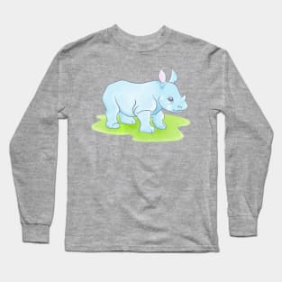 Baby Blue Rhino Long Sleeve T-Shirt